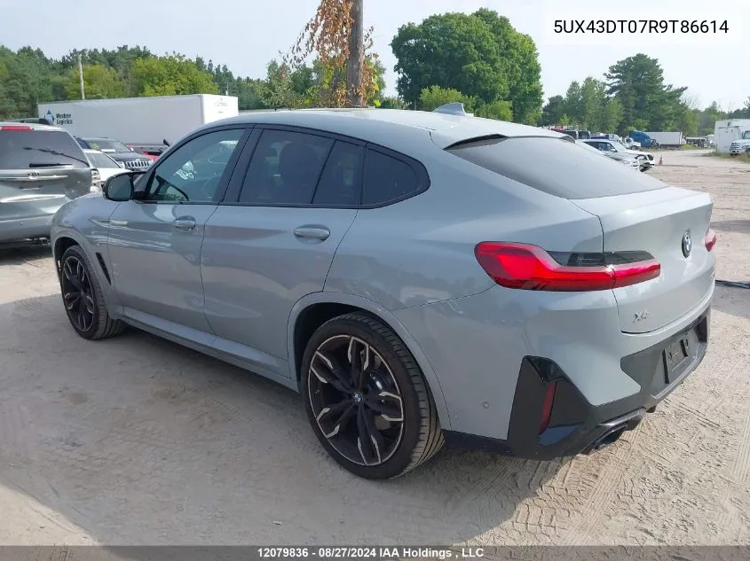 2024 BMW X4 M40I VIN: 5UX43DT07R9T86614 Lot: 12079836