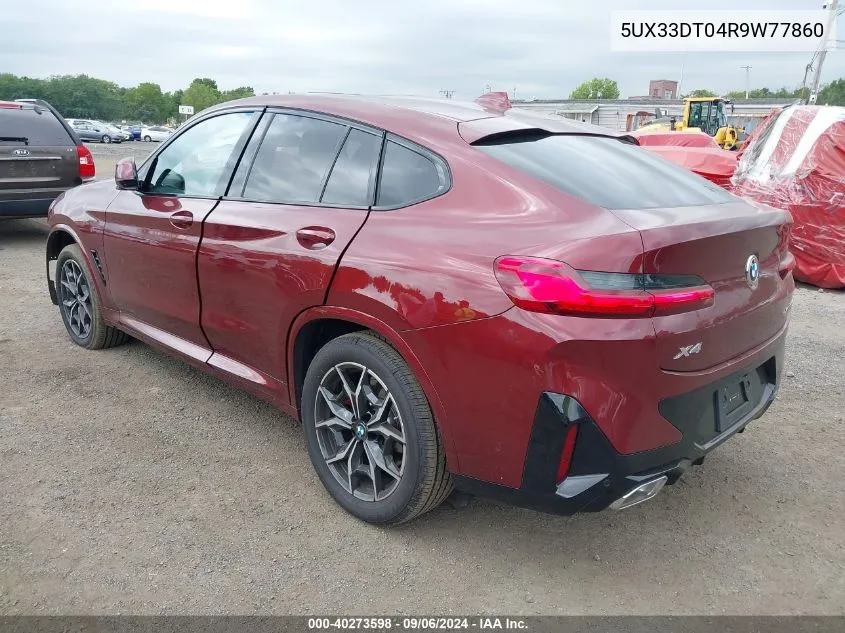 2024 BMW X4 xDrive30I VIN: 5UX33DT04R9W77860 Lot: 40273598