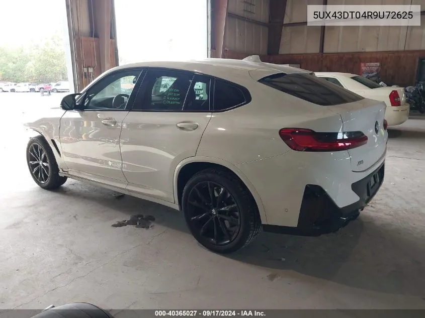 2024 BMW X4 M40I VIN: 5UX43DT04R9U72625 Lot: 40365027