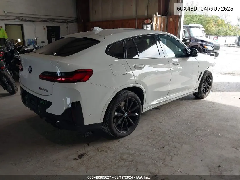 2024 BMW X4 M40I VIN: 5UX43DT04R9U72625 Lot: 40365027