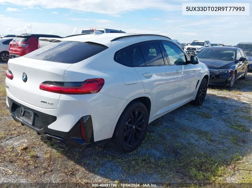 2024 BMW X4 xDrive30I VIN: 5UX33DT02R9T77993 Lot: 40491786