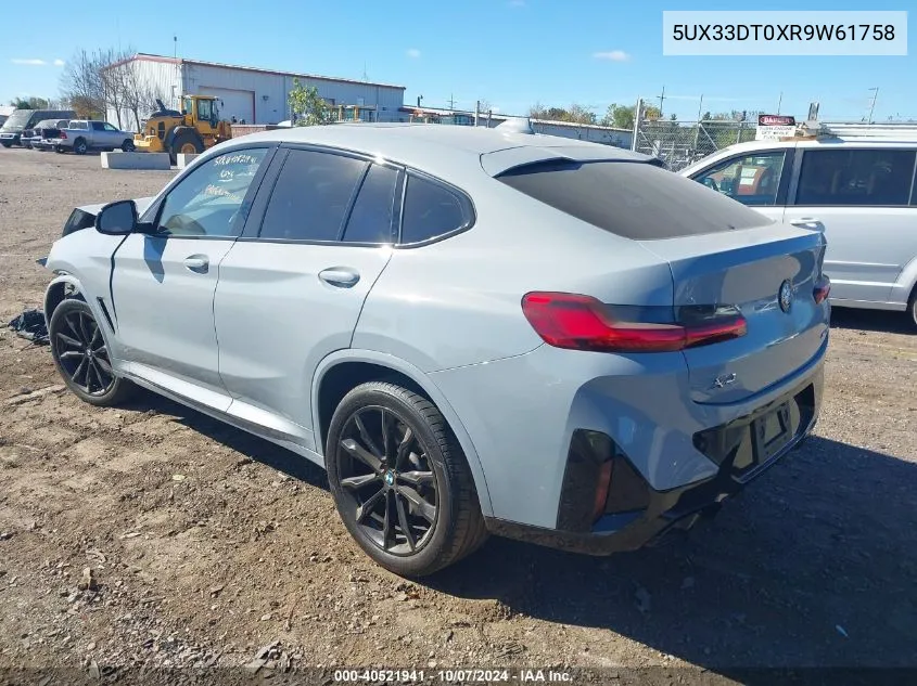 2024 BMW X4 xDrive30I VIN: 5UX33DT0XR9W61758 Lot: 40521941