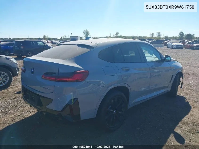 2024 BMW X4 xDrive30I VIN: 5UX33DT0XR9W61758 Lot: 40521941