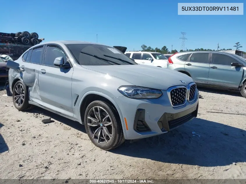 2024 BMW X4 xDrive30I VIN: 5UX33DT00R9V11481 Lot: 40622945