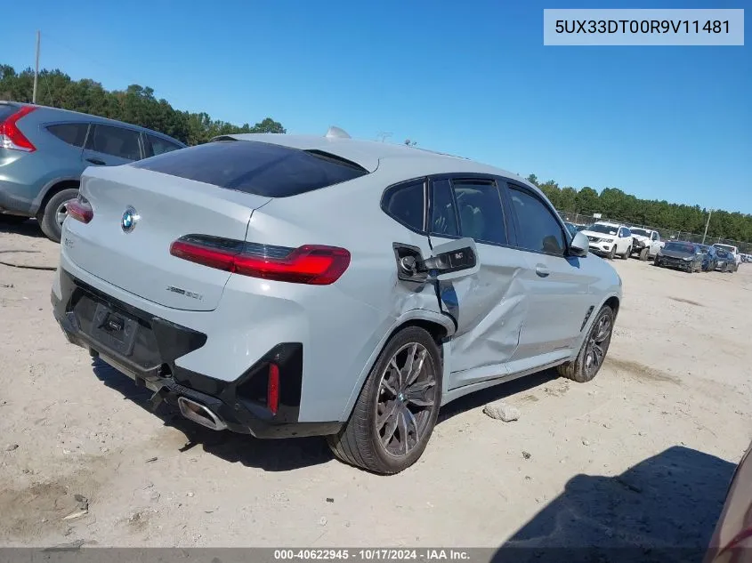 2024 BMW X4 xDrive30I VIN: 5UX33DT00R9V11481 Lot: 40622945