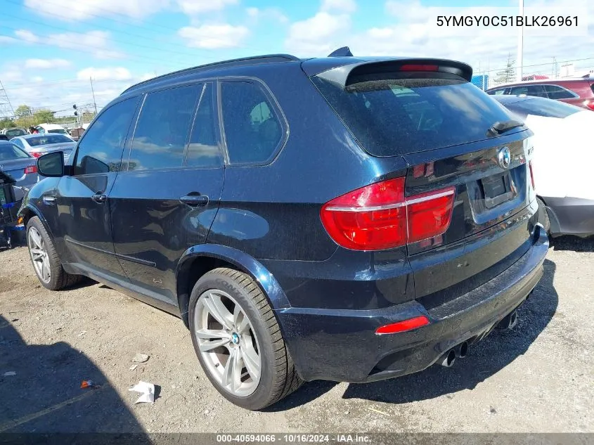 5YMGY0C51BLK26961 2011 BMW X5 M