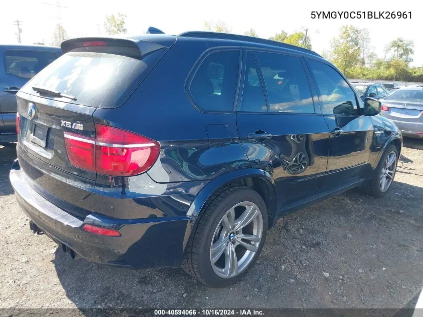 5YMGY0C51BLK26961 2011 BMW X5 M