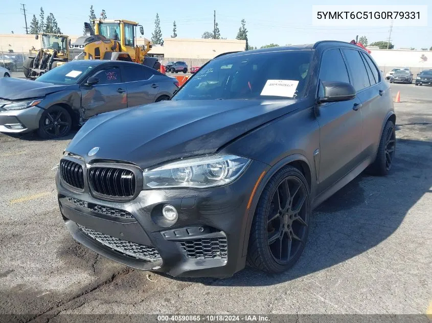 2016 BMW X5 M M VIN: 5YMKT6C51G0R79331 Lot: 40590865