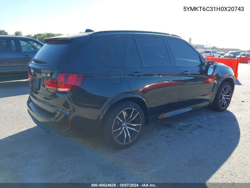 2017 BMW X5 M VIN: 5YMKT6C31H0X20743 Lot: 40524628