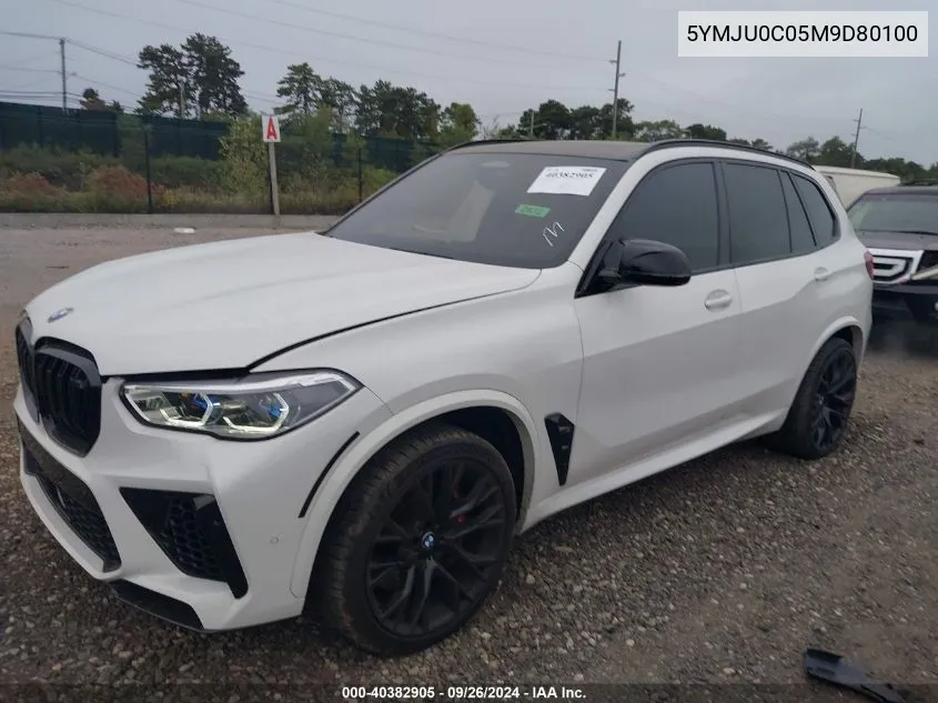 2021 BMW X5 M VIN: 5YMJU0C05M9D80100 Lot: 40382905