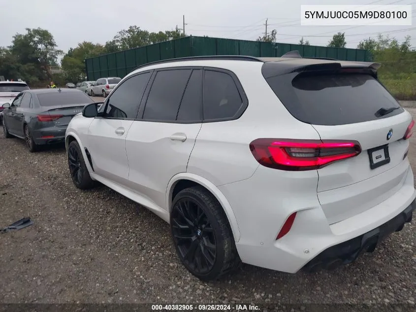 2021 BMW X5 M VIN: 5YMJU0C05M9D80100 Lot: 40382905