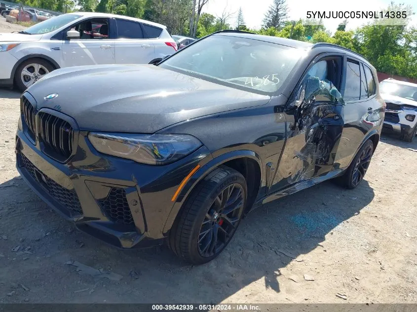 2022 BMW X5 M VIN: 5YMJU0C05N9L14385 Lot: 39542939