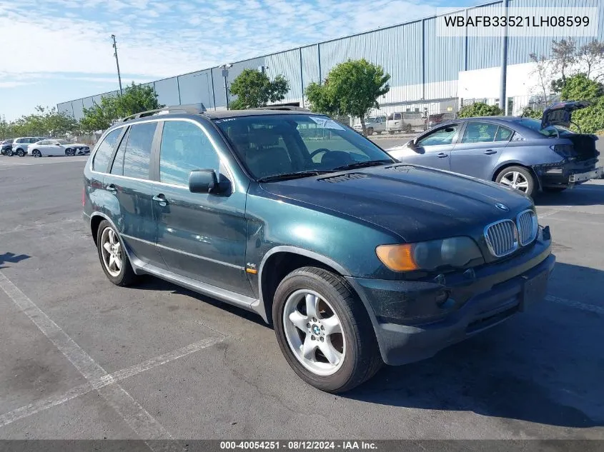 2001 BMW X5 4.4 VIN: WBAFB33521LH08599 Lot: 40054251