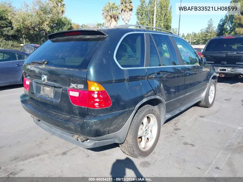 2001 BMW X5 4.4 VIN: WBAFB33521LH08599 Lot: 40054251