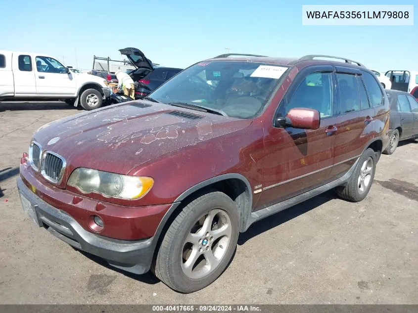 2001 BMW X5 3.0 VIN: WBAFA53561LM79808 Lot: 40417665