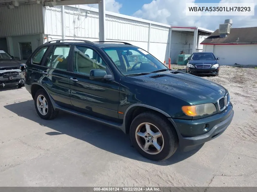 2001 BMW X5 3.0 VIN: WBAFA53501LH78293 Lot: 40638124