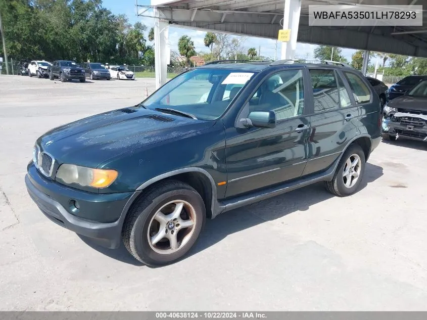 2001 BMW X5 3.0 VIN: WBAFA53501LH78293 Lot: 40638124