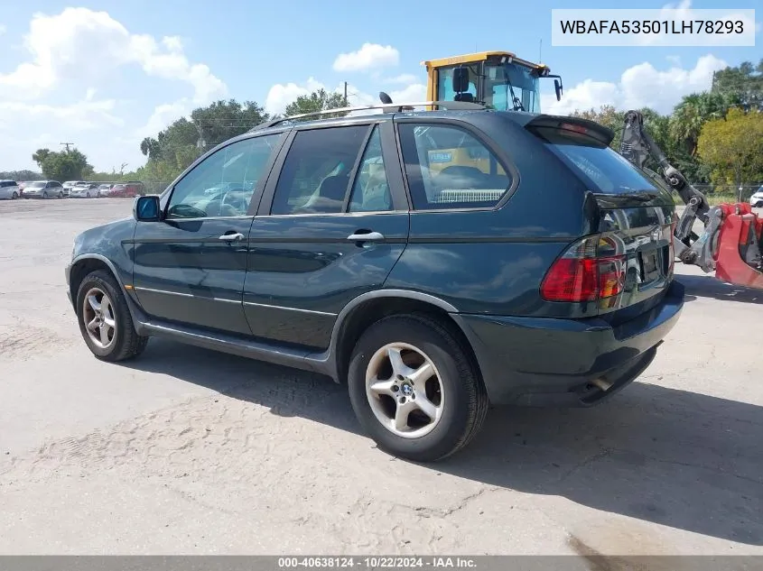 2001 BMW X5 3.0 VIN: WBAFA53501LH78293 Lot: 40638124