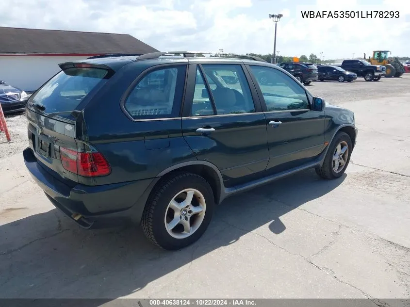 2001 BMW X5 3.0 VIN: WBAFA53501LH78293 Lot: 40638124