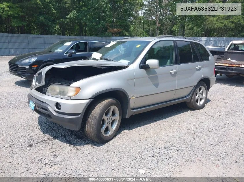 2002 BMW X5 3.0I VIN: 5UXFA53532LP31923 Lot: 40003631