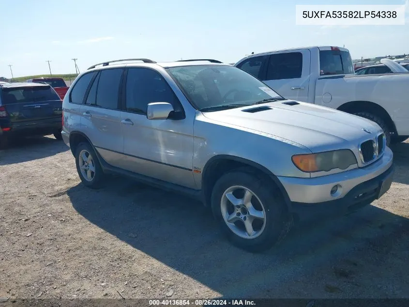 2002 BMW X5 3.0I VIN: 5UXFA53582LP54338 Lot: 40136854