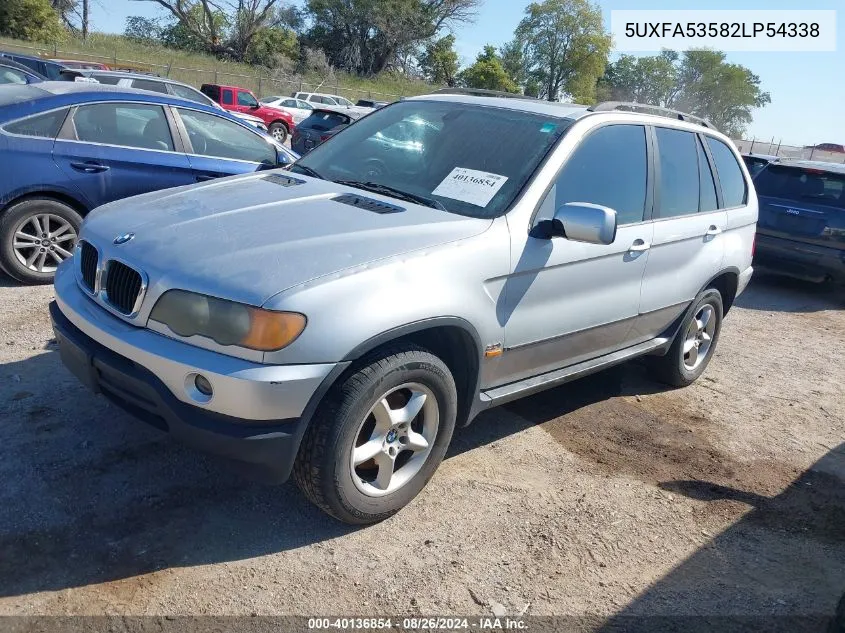 2002 BMW X5 3.0I VIN: 5UXFA53582LP54338 Lot: 40136854