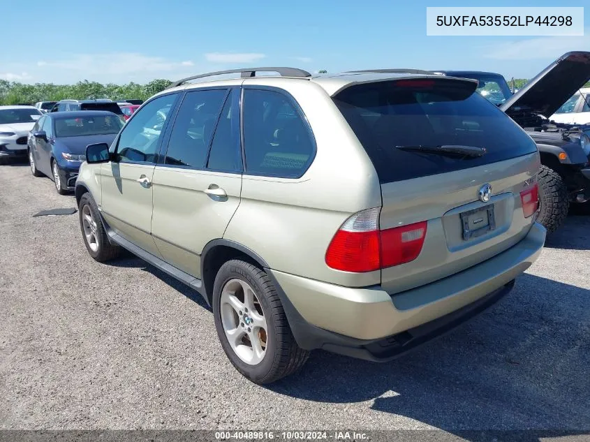 2002 BMW X5 3.0I VIN: 5UXFA53552LP44298 Lot: 40489816