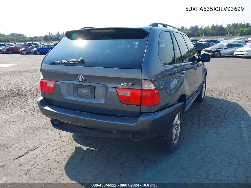 5UXFA535X3LV93699 2003 BMW X5 3.0I