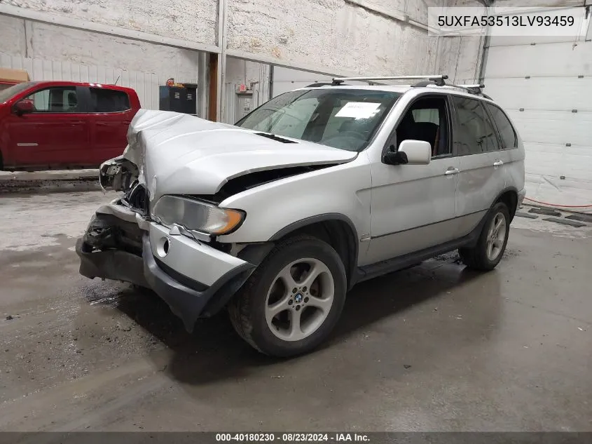 2003 BMW X5 3.0I VIN: 5UXFA53513LV93459 Lot: 40180230