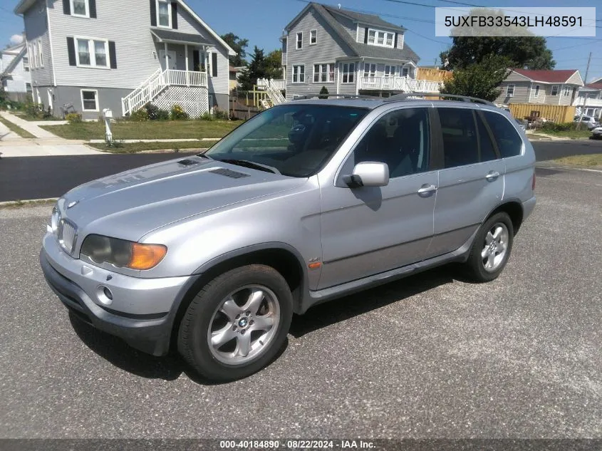 2003 BMW X5 4.4I VIN: 5UXFB33543LH48591 Lot: 40184890