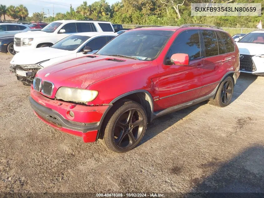 2003 BMW X5 4.6Is VIN: 5UXFB93543LN80659 Lot: 40478305