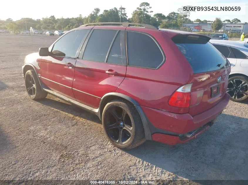 2003 BMW X5 4.6Is VIN: 5UXFB93543LN80659 Lot: 40478305