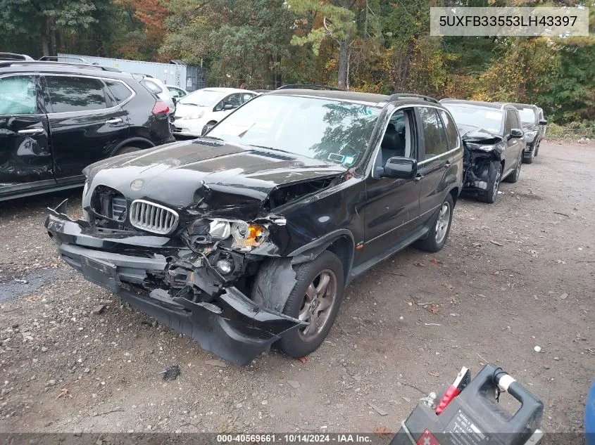 2003 BMW X5 4.4I VIN: 5UXFB33553LH43397 Lot: 40569661