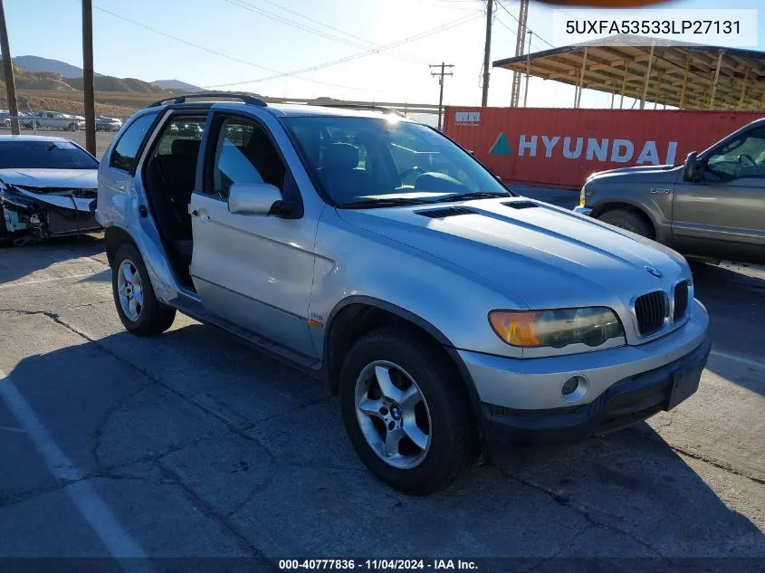 2003 BMW X5 3.0I VIN: 5UXFA53533LP27131 Lot: 40777836