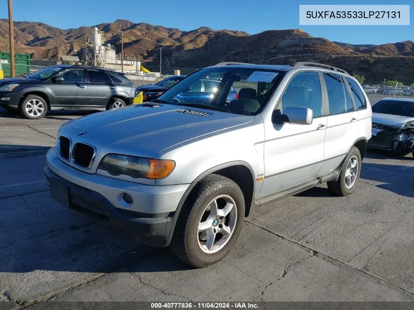 2003 BMW X5 3.0I VIN: 5UXFA53533LP27131 Lot: 40777836