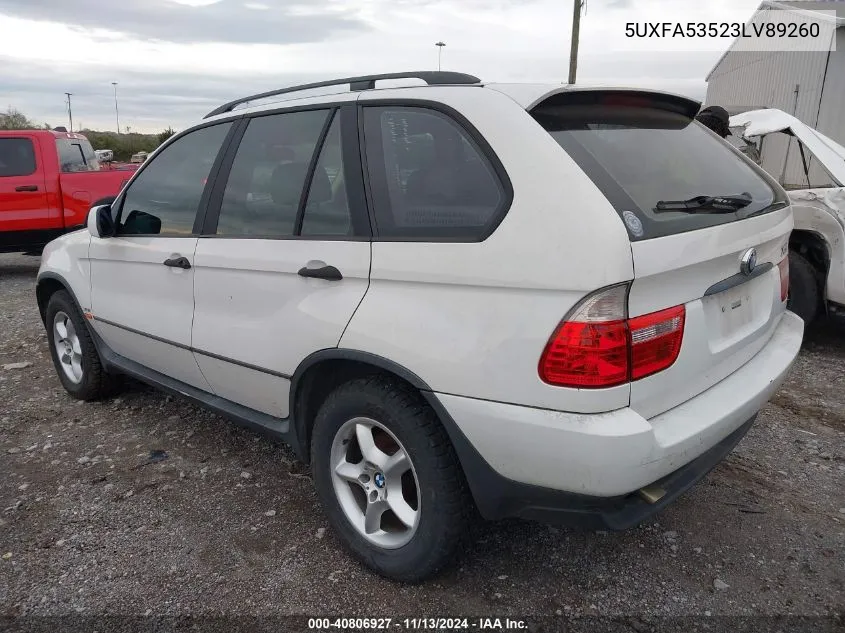 5UXFA53523LV89260 2003 BMW X5 3.0I