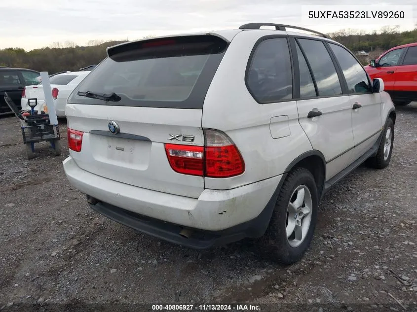 5UXFA53523LV89260 2003 BMW X5 3.0I