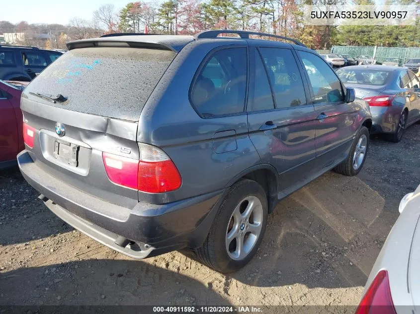 2003 BMW X5 3.0I VIN: 5UXFA53523LV90957 Lot: 40911592