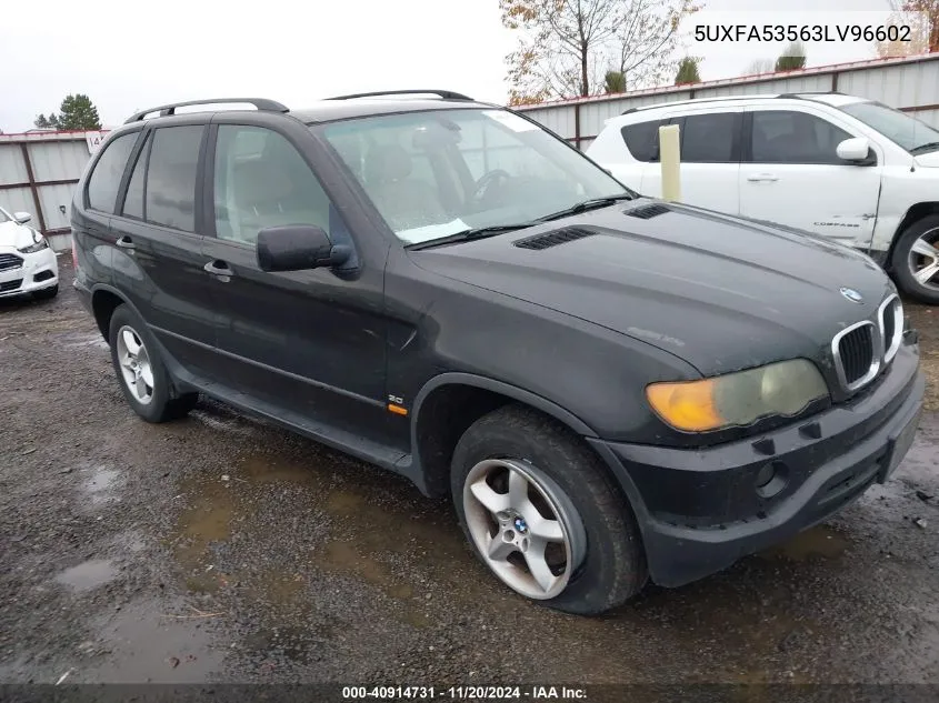 2003 BMW X5 3.0I VIN: 5UXFA53563LV96602 Lot: 40914731