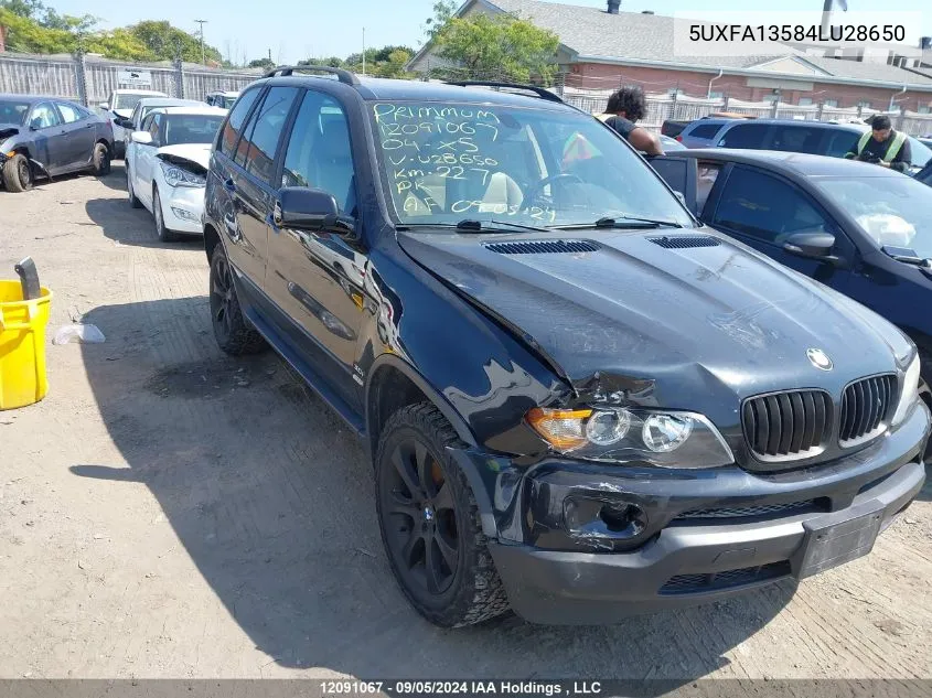 2004 BMW X5 VIN: 5UXFA13584LU28650 Lot: 12091067