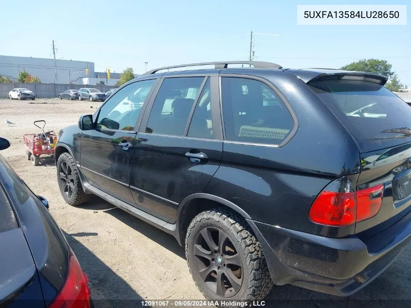 2004 BMW X5 VIN: 5UXFA13584LU28650 Lot: 12091067