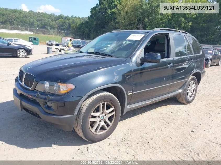 2004 BMW X5 3.0I VIN: 5UXFA13534LU39121 Lot: 40162732