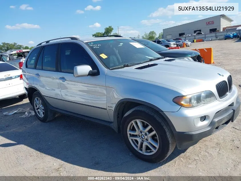 5UXFA13554LU21929 2004 BMW X5 3.0I