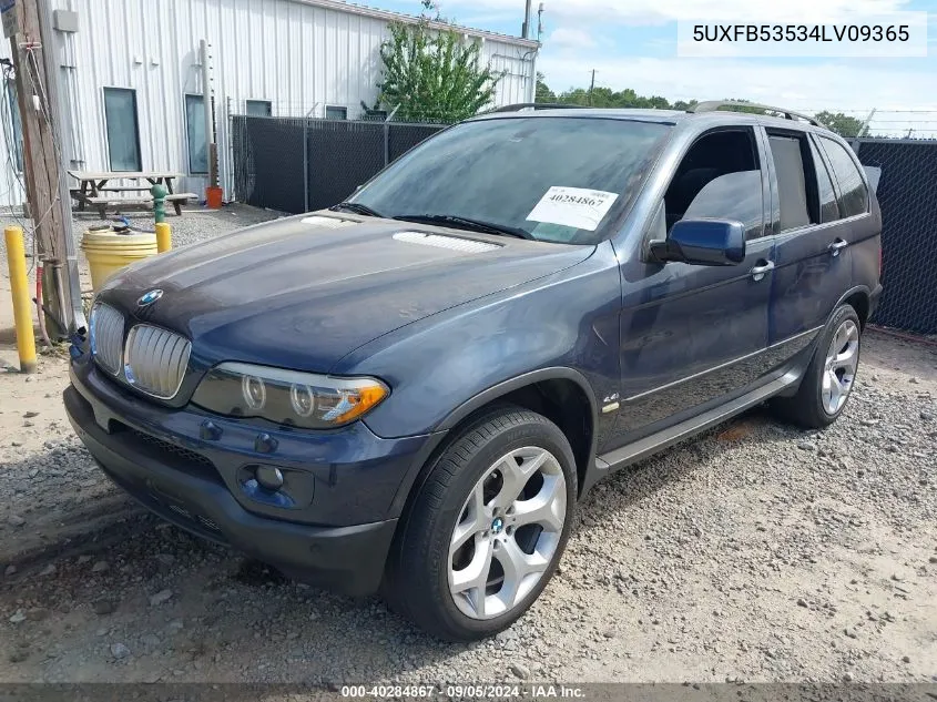 2004 BMW X5 4.4I VIN: 5UXFB53534LV09365 Lot: 40284867