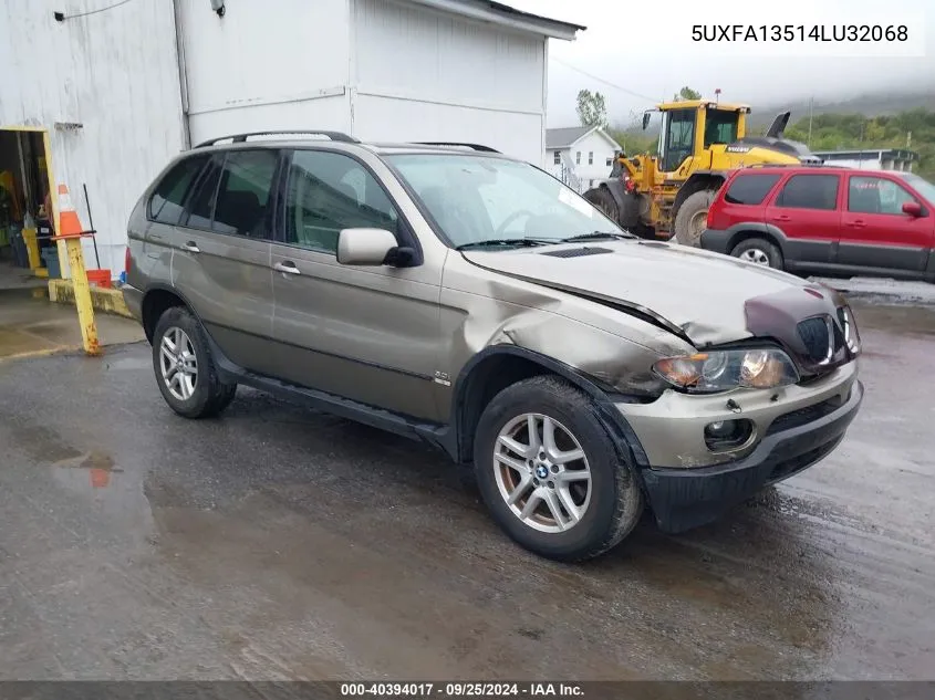 2004 BMW X5 3.0I VIN: 5UXFA13514LU32068 Lot: 40394017