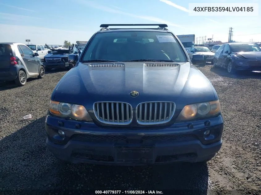 2004 BMW X5 4.4I VIN: 43XFB53594LV04185 Lot: 40779377