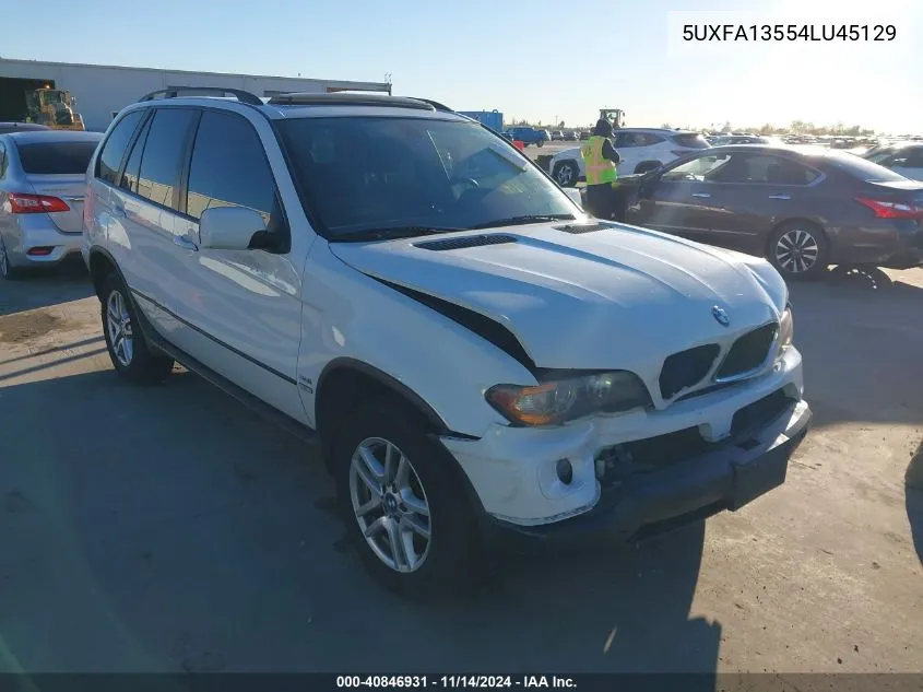 2004 BMW X5 3.0I VIN: 5UXFA13554LU45129 Lot: 40846931