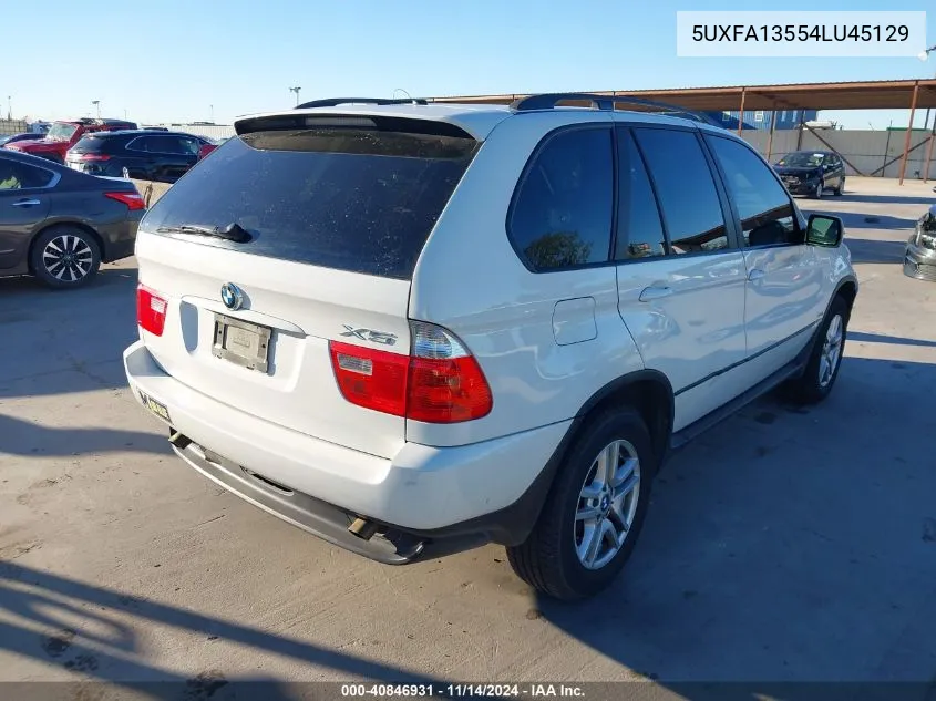 2004 BMW X5 3.0I VIN: 5UXFA13554LU45129 Lot: 40846931