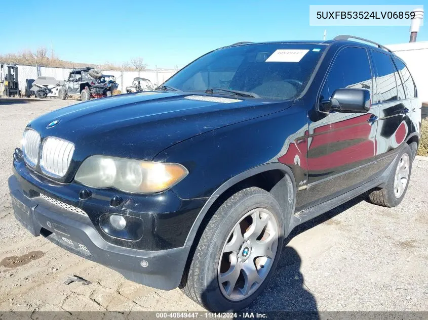 2004 BMW X5 4.4I VIN: 5UXFB53524LV06859 Lot: 40849447