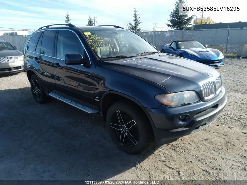 2005 BMW X5 VIN: 5UXFB53585LV16295 Lot: 12113909